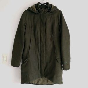 THE NORTH FACE Dryvent Coat Womens M Gray Heringbone Removable Hood Zip Pocket